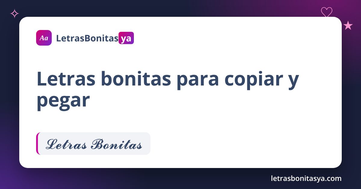Letras Bonitas Ya